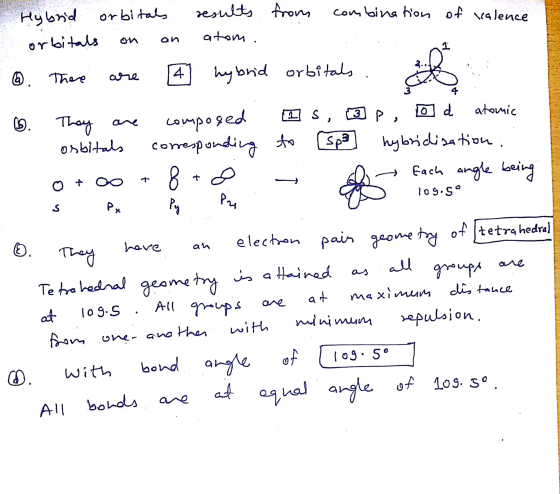Hybrid orbitals results from combination of valence orbitals on an atom. 6. There are ③ hybrid orbitals . . O. They are compo