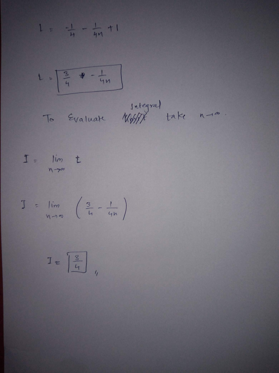 1. - +1 Integral Kly To evaluate take n o . I lim t nyoo I = lim un nos 13