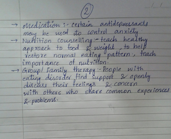 enedication i certain antidepressants may be used to control anxiety. Nutrition counselling - teach healthy approach to food