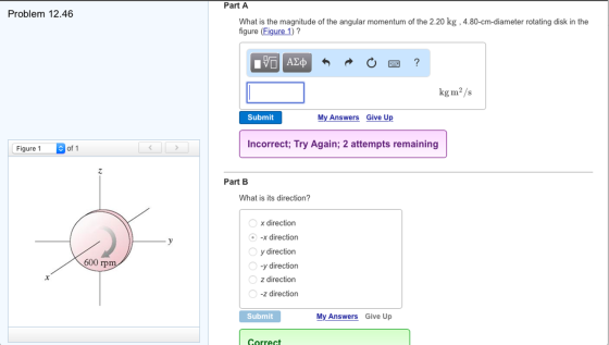What is the magnitude of the angular momentum of t