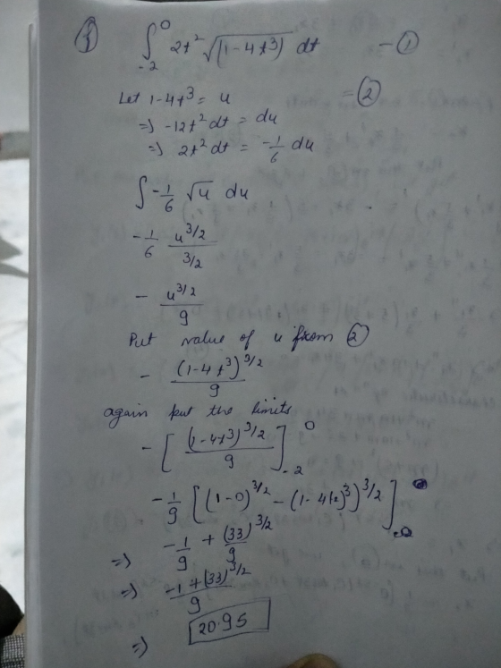 (2) ( 14 ) وہ 4 13 - اما =) - 12+² at du df 2+2 ل - I du S7 Tu du 3/2 . 6 ج/3 را3 9 Put value of u from د ( با -1) 9 again pu