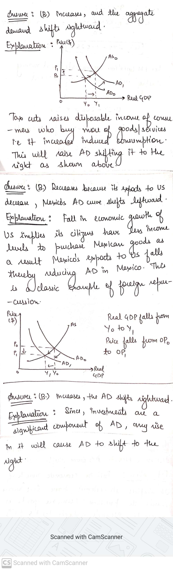 Explanation : Palace) Aso Pi Po ADI ADO O Yo Yo consu shifting significant component of AD, any use chus wel : (B-) increases