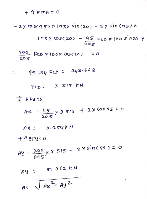 thema=0 - 2x co SC759*1754 sin (20) - 2 x sin (951% 175 x cos(20) - 45 FCD X 100 sin20 + - 205 2002 FCD X 100x cos(20) 20 205