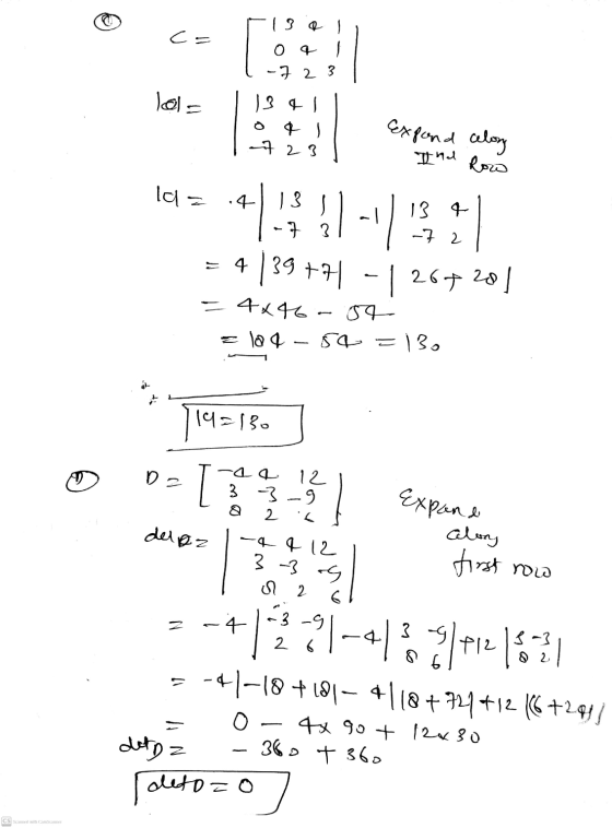 13 al ca 0 -7 2 3 lol = 134 & I 7 23 Expond aelong Ind Row 1대는 .4 13 -7 3 13 4 -72 | 39 +74 = 4 -1 267201 4x46-54 z 104-50=13