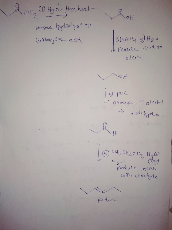 oth ANH Hz or the heat Hoor H2o heat Arride hydsolysis to Cadbonz be acid als alty 3 H2O I Reduce and to alcohol a poc Odudiz