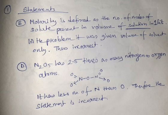Stalennents B Molari y solute defmed prorent in volume of saluton in 1it poblem twa given volune f solut of mabo of an the no