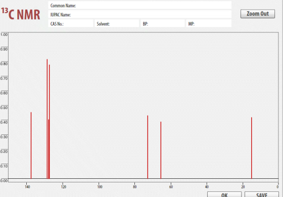 13C NMR Common Name: IUPAC Name: CAS No.: Zoom Out Solvent: BP: MP: 1.00 0.90 0.80 0.70 0.60 0.50 0.40 0.30 0.20 0.10 0.00 14
