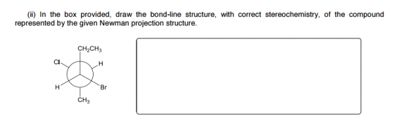 In the box provided, draw the bond-line structure,