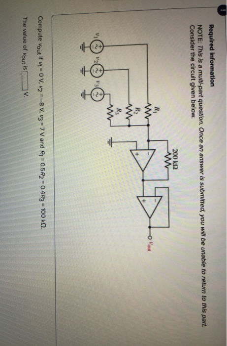 Required information NOTE: This is a multi-part question. Once an answer is submitted, you will be unable to return to this p