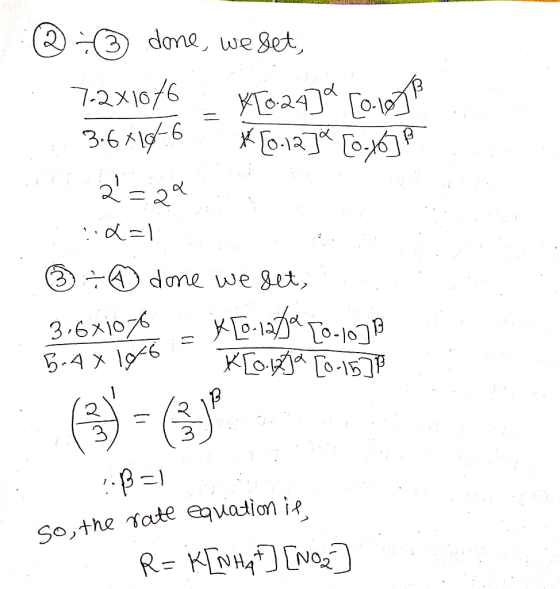 done, we8et 7.2X10/6 o24o-101 36A-6 A dome we get, 3.6x1076 Koo-15P 3 So,the ate equation ip R= KENHNO