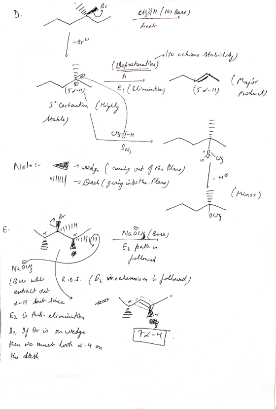 CHOH / No Bare) hreat olpo cchave Mahal (Nefrolution) ^ is d-H) . E, (Eliminations (Highly , (Major Products 3° Carbocation I