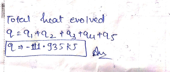 Total heat evolved f q 29, +92 + a +94 +95 12a - 11.935 KS