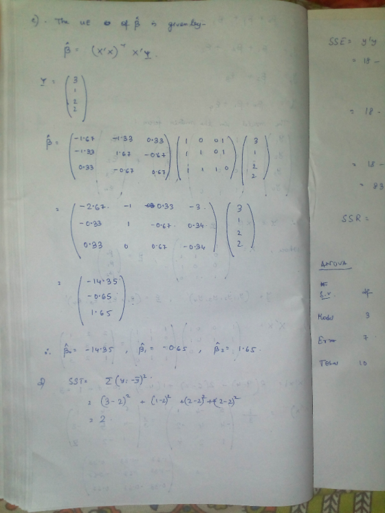 The SSE yy (xx)xy - 18 Y: 2 12- 33 0.33 3 --33 67 O6+ 18- 2 0.33 -63 2- 83 -2.67 - 3 SSR - 0-33 1 -0-6 0-34 2 O33 -0.94 4NO