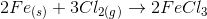 2Fe(s) + 3C12(g) + 2FeCl3