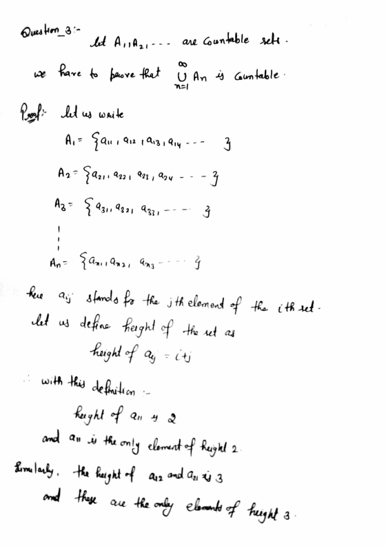 Question_3- let A,,A₂,... are countable sets. have to becove that U An Ý Countable. nal 1912 1913 1914 دی Roof let us weite A