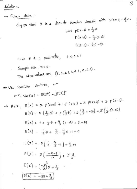 Sluon → Given data : Sample siat.1:10 The obee verkent are . (3,0, 펴, 3,2,1,0,2.) 文