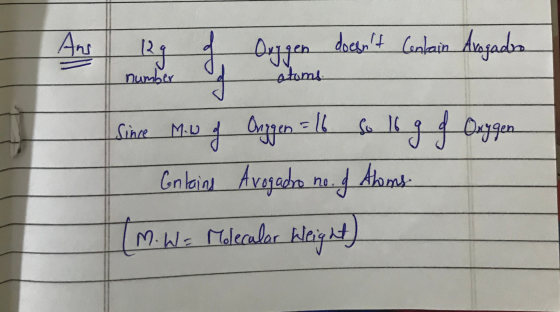 Dum atoms the Rg , Duygen doesnt coolain dragados Since M.w of Ourger = 16 so Il g of Oxygen Enlains Avogadro ne. f Alms IM.