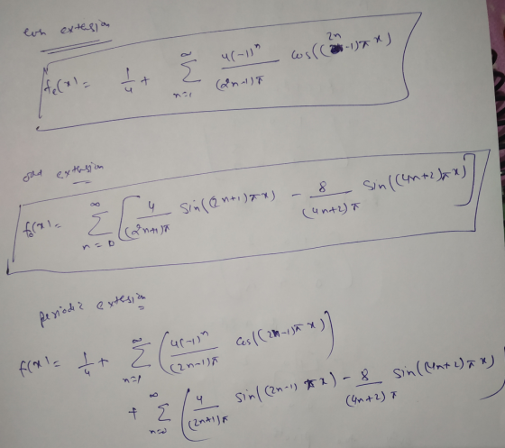 eos extesion ans cos((2 Ecole ft E 46-1 anal) must cad extasion - sin((4n+2)an) 4 sin((2n+i)n) 8 (ant2) I ta periode ? extesi
