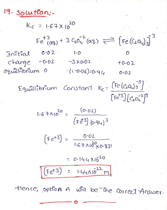 1. Souutlon:- 20 10 +O O 2 charge (I-o.06):094 0,02 3 (GA)3 Constant k: EquallibRum (o-D2) 20 0 02 1.67 139X0331 20 -Hence,