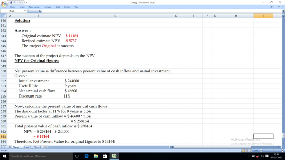 Chegg - Microsoft Excel - X Home Insert Page Layout Formulas Data Review View 1563 y A B с D E F G H Solution 540 541 542 543