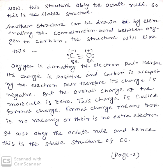 Now, this structure obey the Octate rule, so this is the stable structure. . Another structure can be drawn be by elema enati