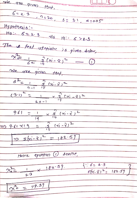 are given we that, - 1 و 2 . 2 -6 م 21 -2 0 : 55 - - ! 5 زي poe وظ 2 : 3 =6تنهH . 620 . 3 -: را درہ o test statishe is given