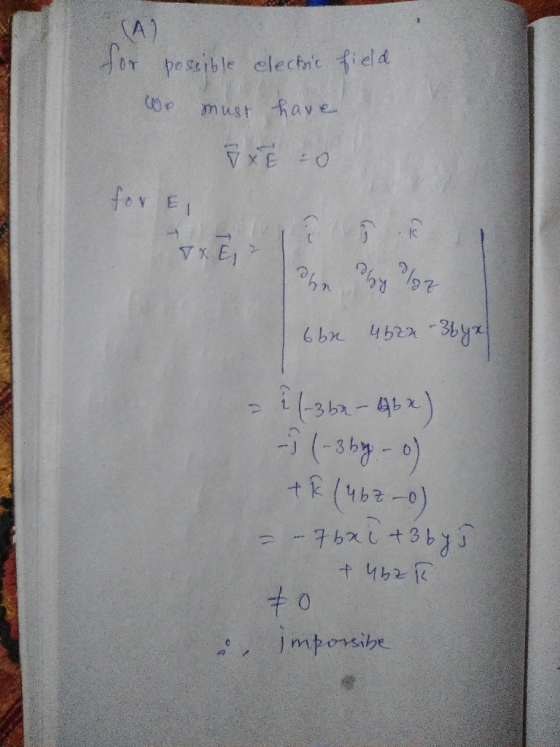 (A) peserble elechic field must Rav e for EI VX E ilsb-4) (6-21h) 3 -7621 43613 jmporsibe