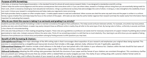 Purpose of APA formatting:- APA Style, or American Psychological Association, is the standard format for almost all social sc