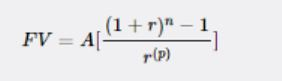 (1 + r) -1 FV = A- r(P)