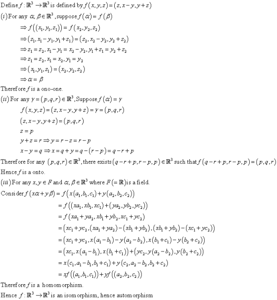 Definef: R →R’is defined by f(x,y,z)=(2, x-y,y+z) (1)For any &, BER* ,suppose f(a)= f (B) =f((X1, X1, 21)) = f(x2,42,22) (21,