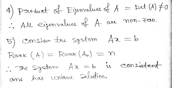 non-zoo. 4) product of Eigenvalues of A Det (A) to .. All eigenvalues of A are 5) consider the system Ax = b Rank (A) = Ranx
