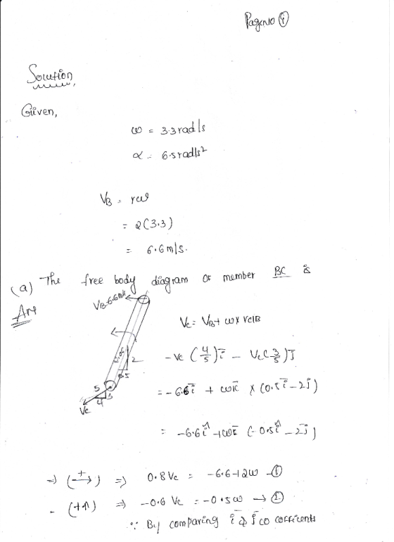 Souton Given, 33 rad ls 6Sradls- C3.3) 6.6 mls free bod TRe a) BC OF member Art Va6.6 2(유기 = -G6 cCX Co.t-25) - Ve -6.6u 0s?
