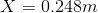 X = 0.248m