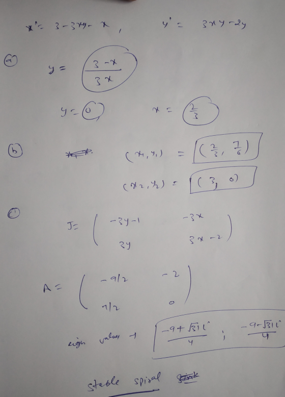 A 3-3 r a y = 3ny-ay 3-X 3 x 2 yo 3 ?). / (,,) (2, 4) = (3 J -34-1 -BK 32 -2 By 2 al2 A= . 112 -97 Bir a-Biu प values y Lig