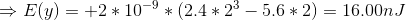\Rightarrow E(y) = +2* 10^{-9} *( 2.4*2^3 - 5.6*2) = 16.00nJ