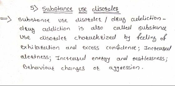 5 Substence se cisoeoleg cleug adleicions lso coleol substeunce use disotadlet choeaekbyfeelirs of exhilatution anal excess c