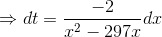 dt = -2 . 72 – 297d2