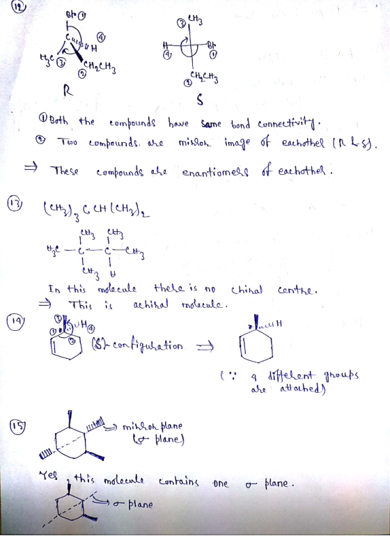 LH Bト ①Both the eompounds h^ve Sarne bond Conne trvt d. In this motacule these is no Chihol conthe. tor Fi s plane) Yeg 2 this mdleenlo e gnto.ins one σ_flane