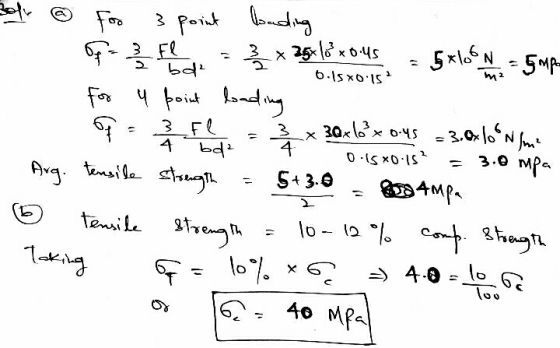 @ Foo 3 point loading of - 3 El 3 x 25 x 108 x 0.us 6.15x0.15 5106 N = 5mp- bd² For u point bading of 3 Fl xo.us = 3.0x10 N/m