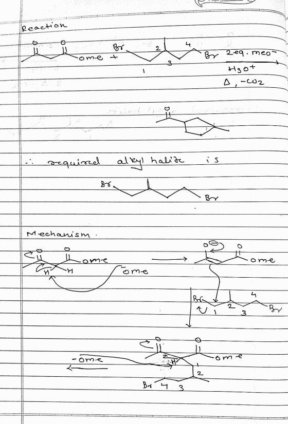Reaction Br 2 ome 3 Br Reg. meo Hoot A, -22 is required alkyl halite BO Br nesroopan come ome ome el BGN wi 2 Br 3 e ome 2 Br