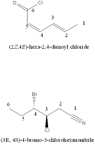 CI 6 (2Z,4E)-hexa-2.4-dienoyl chlori de 6 CI (3R, 4S)-4-bromo-3-chlorohexanonitrile