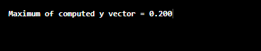 Maximum of computed y vector = 0.200
