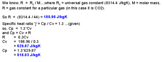 We know, R R /M....where R- universal gas constant (8314.4 J/kgK), Mmolar mass, R-gas constant for a particular gas (in this