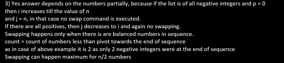 3) Yes answer depends on the numbers partially, because if the list is of all negative integers and p = 0 then i increases ti