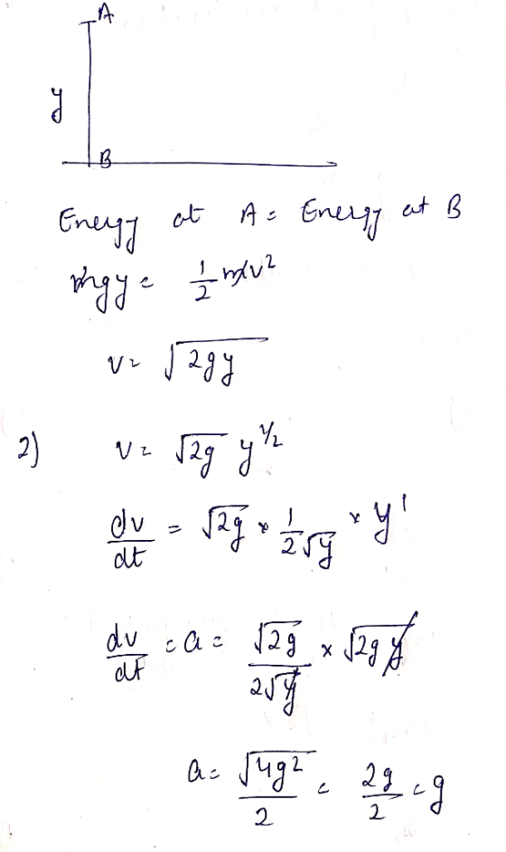 Ja Energy at A= Energy at B *ad - {v2 V• 287 2) uz sag gh до - 47 » У вЧа“ 22 3