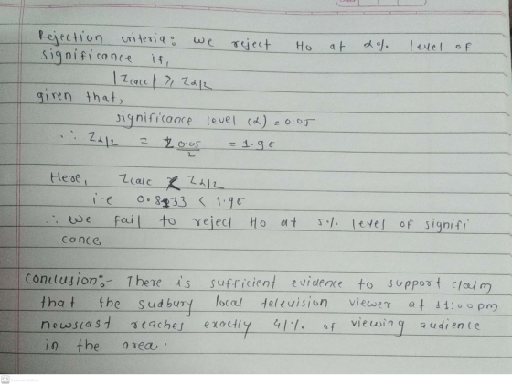 we Ho at dol. level of Rejection criteria: reject significance if IZ care l 7, 2012 giren that, significance level (L) 20:05