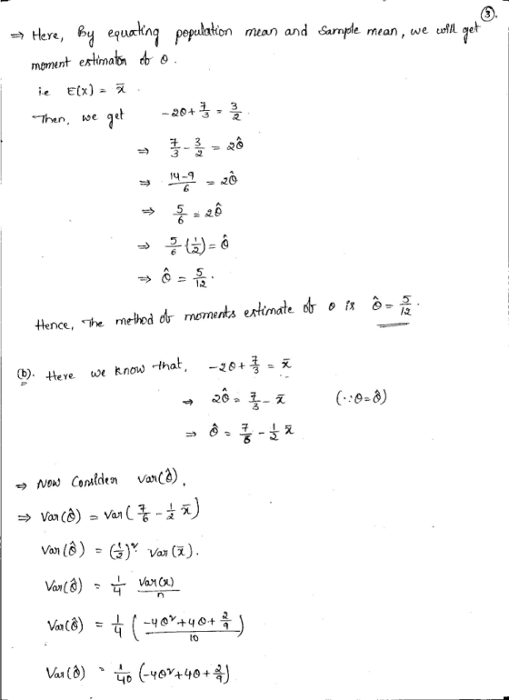 Here. le mean, we ill get mian an moment extimab o 王-3. Then, get A, e ラ5 足0 /2 DHe we know -that 3 ろ