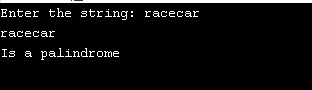 Enter the string: racecar racecar Is a palindrome