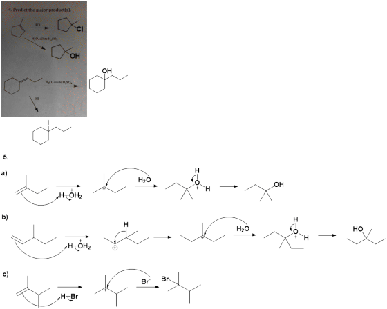 4. Predict the major product(s). o Xa H,O, die H.SO H.0, dilute H.SO H-OH Br