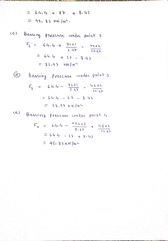 weny JEWUJUIYO . Inngun PL PuebediagnowaH BUSINEUeus USJ12 . AINEEL WILL = 64.4 + 27 +8.43 = 99.83 KN Ima. (C) bearing 2 = pr